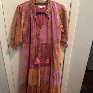 THML Pink and Mustard Floral Dress